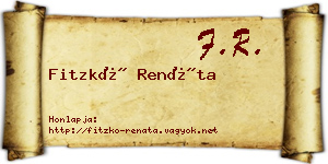 Fitzkó Renáta névjegykártya